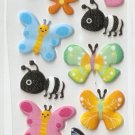 L002I Butterfly Bee Mini Puffy Sticker FREE SHIPPING