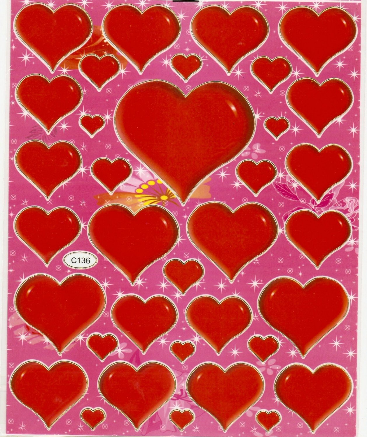 C136 Heart Removable A4 Sticker