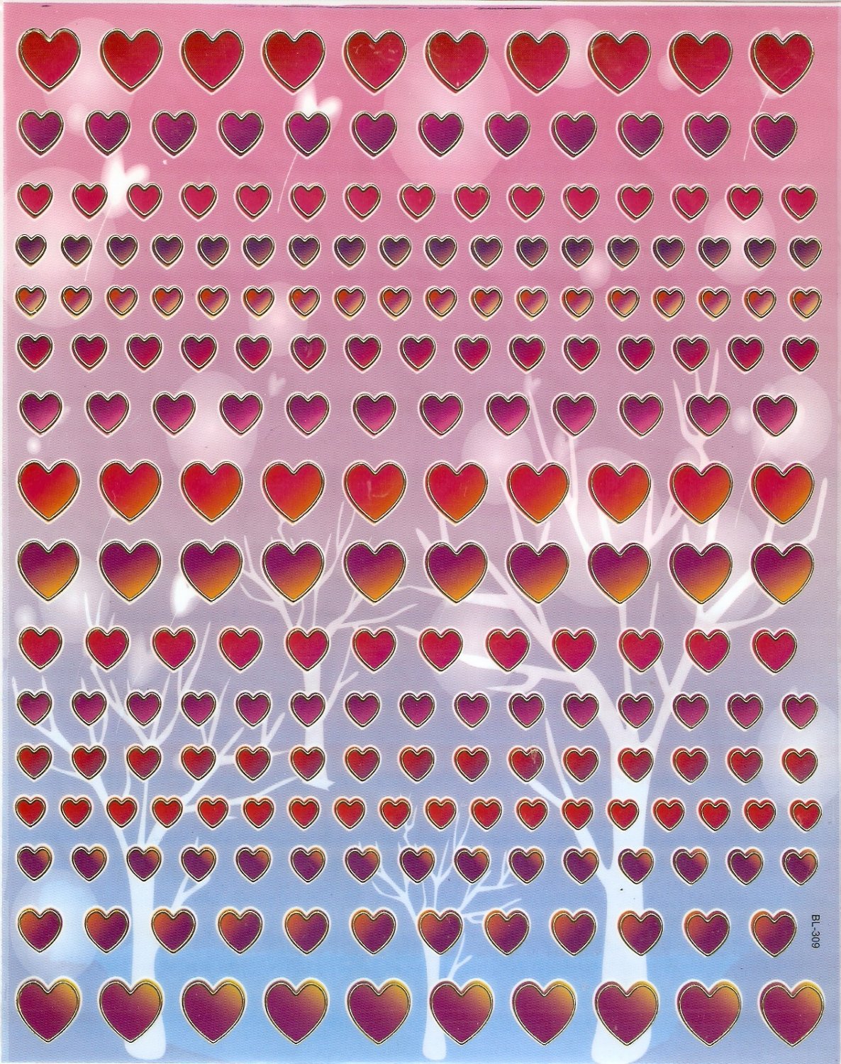 BL309 Heart Removable A4 Sticker