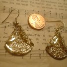Handmade goldtone filigree pierced earrings