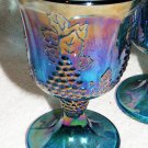4 Carnival Indiana Glass Goblets - Harvest Grape Pattern