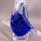 Murano Bullicante Art Glass Blue Love Birds Figurine