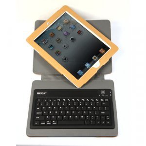 Rock leather Bluetooth Keyboard Housing Case Can Rotated 360 Degrees With Steady For Apple iPad 2