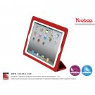 Red Fold Smart Cover Genuine Leather Case for iPad 2