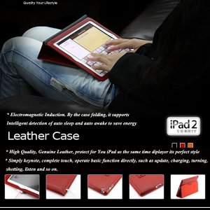YOOBAO Black Genuine Leather Housing Faceplate Case for Apple Ipad 2 MORE COLOR CHOOSING