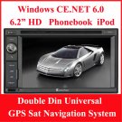 Custron T1062UD1 Double Din Universal GPS Sat Navi System + DVD Playback BT Phonebook