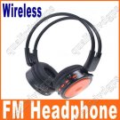 Digital Wireless Headphone FM SD/TF Stero Music  orange