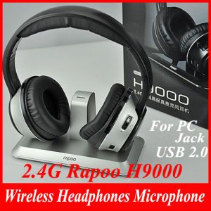 High Definition 2.4G Rapoo H9000 Wireless Headphones Microphone For PC USB 2.0 Jack