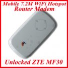New Unlocked ZTE MF30 Mobile 7.2M WiFi Hotspot Router Modem