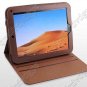 360 degree Rotary brown Genuine Leather Case For HP Touchpad Tablet