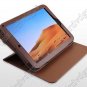 360 degree Rotary brown Genuine Leather Case For HP Touchpad Tablet