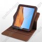 360 degree Rotary brown Genuine Leather Case For HP Touchpad Tablet