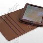 360 degree Rotary brown Genuine Leather Case For HP Touchpad Tablet