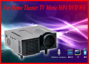 AS-TYYH07 AD Card USB2.0 AV Port LCD HD Video Projector For Home Theater TV Movie MP4 DVD Wii