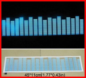 EA40STK451-BL Sound music Activated Car Stickers Equalizer Glow Blue Light  45*11CM