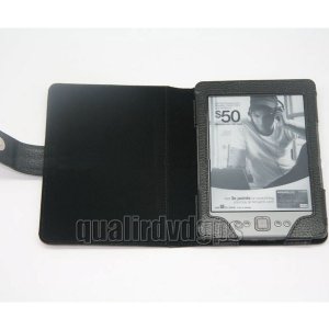 FB-IKDS01-BK For Amazon Kindle 4 4th Generation Leather Pouch Case Cover Black