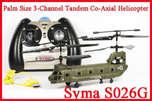 Syma S026G 3 Channels Infrared Control Indoor Outdoor Mini Boeing CH-47 Chinook Helicopter with Gyro