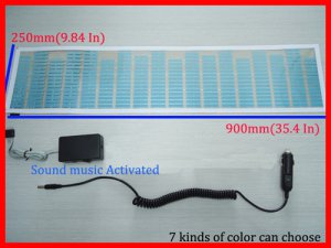 EA40STK925 Sound music Activated Car Stickers Equalizer Glow Blue Light  90*25CM