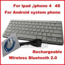 FB-WXJP01-WH Ultra-Slim Wireless Bluetooth V2.0 Rechargeable Keyboard For ipad iphone 4 4s