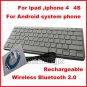 FB-WXJP01-WH Ultra-Slim Wireless Bluetooth V2.0 Rechargeable Keyboard For ipad iphone 4 4s