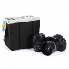 HE-XJND44-GY Shockproof Padded Foldable Camera Bag Insert Protective Case for SONY Canon Fuji