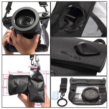 HE-DFFS01-MBK 20M Underwater Waterproof Case DSLR SLR For Canon 550D 5D2 7D 60D Nikon D700