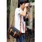 AS-WFPU85-BK Koolertron PU Leather DSLR Camera Bag Messenger Shoulder Bag for Canon Nikon