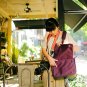 AS-NLBB07-PL KAMLUI Women Canvas Camera Backpack For SLR DSLR Canon 60D 70D 100D Nikon D90