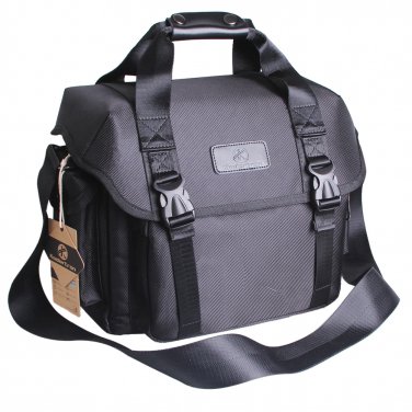 AS-KLFB02-BK Koolertron Nylon SLR DSLR Camera Bag Messenger Shoulder Bag for Canon Nikon Sony