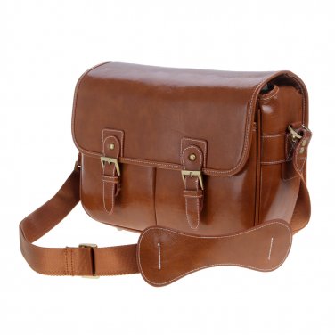 AS-WFFB90-CL Koolertron Waterproof PU Leather Women's Messenger Shouder Bag+Camera Insert