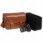 AS-WFFB90-CL Koolertron Waterproof PU Leather Women's Messenger Shouder Bag+Camera Insert