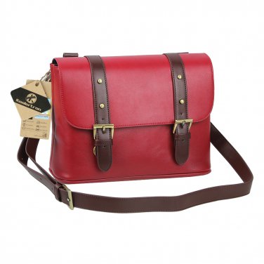 AS-PUBB05-RD Koolertron Waterproof Vintage PU leather Women Messenger Bag DSLR Camera Bag