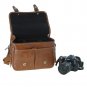 AS-WFPU80-CL Koolertron Waterproof Vintage PU Leather Messenger &Shoulder Bag+Camera Insert