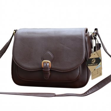 AS-PUBB04-BN Koolertron PU Leather Small Dslr Camera Bag Shoulder Messenger Bag for Canon Nikon