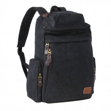 AB-FBBA78-BK Retro Vintage Travel Canvas Backpack Sports Rucksack Satchel Notebook SchoolBag