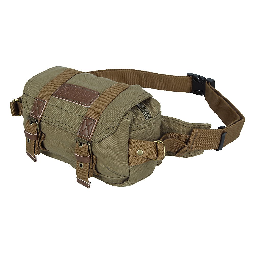 ASKSFB12GN Courser Canvas Vintage Waist Pack DSLR SLR Camera Bag For