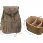 AS-KSFB39-GN Vintage Canvas DSLR Camera Bag Laptop Backpack Rucksack for Canon Nikon Sony