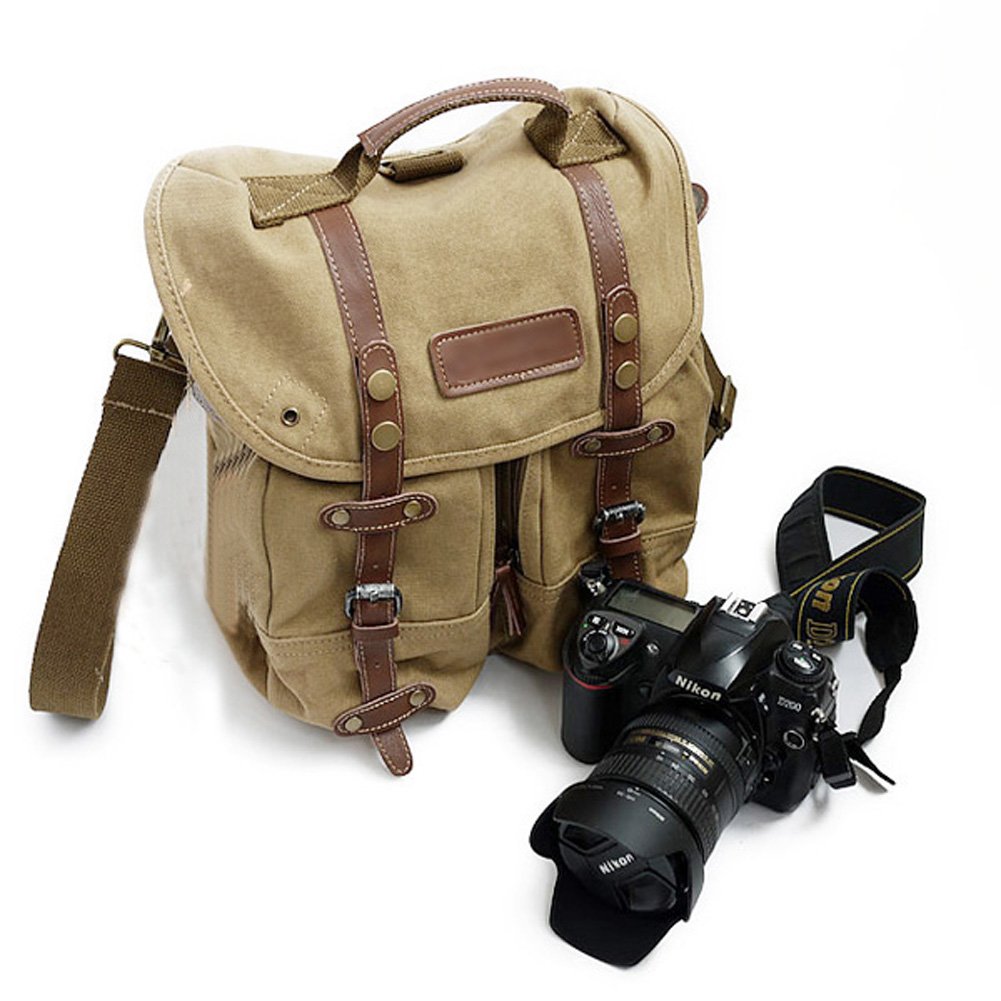 ASKSFB36YE Koolertron Waterproof DSLR Canvas Camera Bag Shoulder