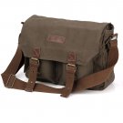 AS-KSFB35-GN Koolertron Canvas DSLR Camera Bag Shoulder Messenger Bag for Canon Nikon Pentax