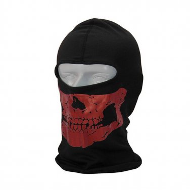 BO-SPBK21-RD Tactical Quick-drying Full Face Breathable Mask Motorcycle Skull Mask Hat
