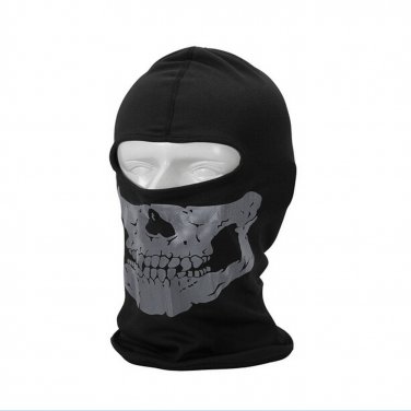 BO-SPBK21-GY Tactical Quick-drying Full Face Breathable Mask Motorcycle Skull Mask Hat