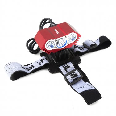BO-LIFE05-RD Pellor Rechargeable 3600 Lumens 3x CREE XML T6 LED Cycling Bicycle Light Lamp HeadLight