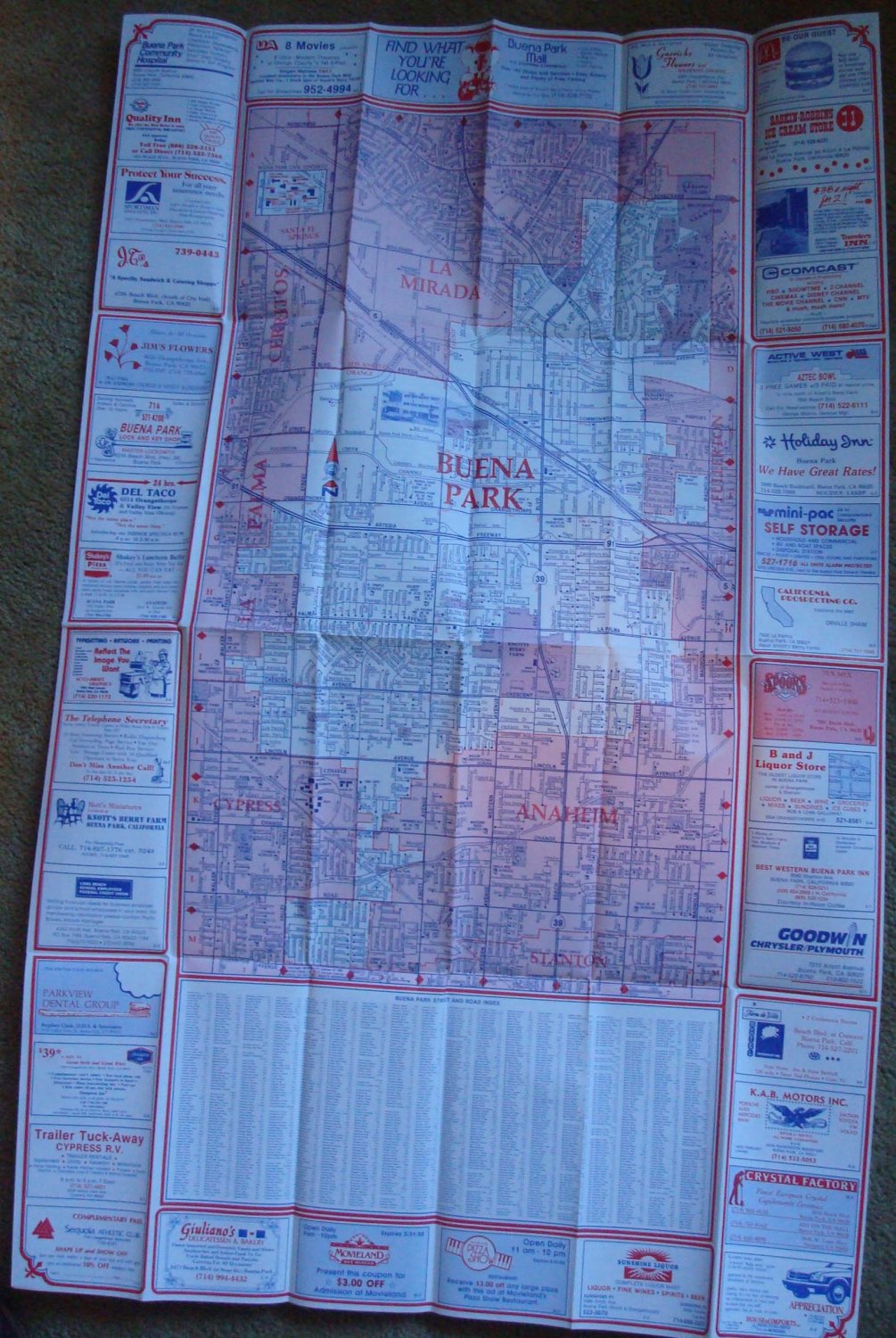 Buena Park, California Centennial Street Map