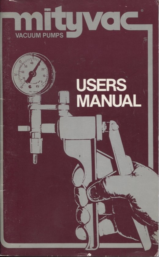 Mityvac Vacuum Pumps Users Manual
