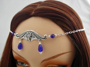 CUSTOM color Gothic BAT vampire LARP CIRCLET head piece