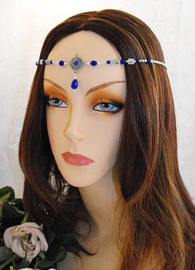 DK BLUE Renaissance CELTIC Medieval CIRCLET crown tiara