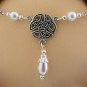 PEARL CELTIC TRIQUETRA medieval wedding tiara CIRCLET