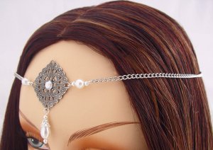 ITEM 3284 Pearl Elvish Medieval CIRCLET crown