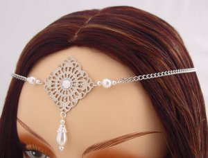 ITEM 3290 Pearl Elvish Medieval CIRCLET crown