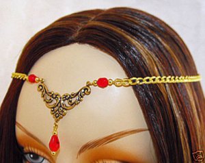 RED LARP medieval renaissance ELViN CIRCLET crown tiara #1354